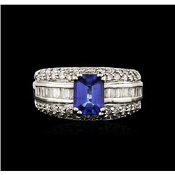 14KT White Gold 1.46ct Tanzanite and Diamond Ring