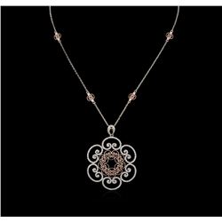 14KT Two-Tone Gold 1.42ctw Diamond Pendant With Chain