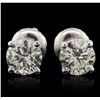 Image 1 : 14KT White Gold 1.22ctw Diamond Solitaire Earrings