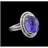 Image 2 : 14KT White Gold 13.17ct Tanzanite and Diamond Ring