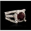 Image 2 : 14KT White Gold 5.85ct Ruby and Diamond Ring