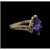 Image 2 : 1.41ct Tanzanite and Diamond Ring - 18KT Yellow Gold