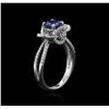 Image 3 : 18KT White Gold 0.73ct Sapphire and Diamond Ring