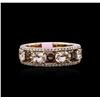 Image 1 : 1.98ctw Morganite, Smokey Topaz and Diamond Ring - 14KT Rose Gold