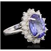 Image 1 : 14KT White Gold 5.05ct Tanzanite and Diamond Ring