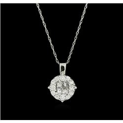 14KT White Gold 0.40ctw Diamond Pendant With Chain