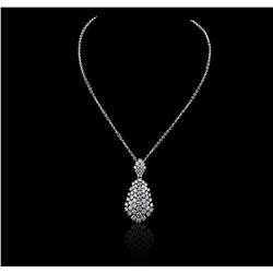 14KT White Gold 6.92ctw Diamond Pendant with Chain