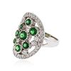 Image 2 : 14KT White Gold 2.70ctw Tsavorite and Diamond Ring