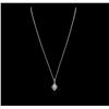 Image 2 : 18KT White Gold 0.80ctw Diamond Pendant with Chain