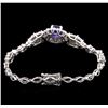 Image 2 : 4.31ct Tanzanite and Diamond Bracelet - 14KT White Gold