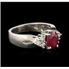 Image 2 : 14KT White Gold 1.32ct Ruby and Diamond Ring