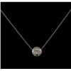 Image 1 : 0.30ctw Diamond Pendant With Chain - 14KT White Gold