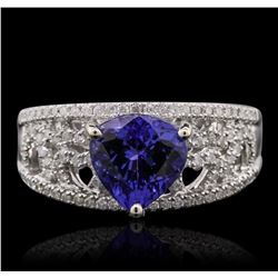 14KT White Gold 2.18ct Tanzanite and Diamond Ring