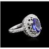 Image 2 : 14KT White Gold 1.90ct Tanzanite and Diamond Ring