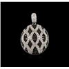Image 1 : 1.12ctw Black Diamond Pendant - 14KT White Gold