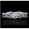 Image 1 : 14KT White Gold 0.61ct Diamond Engagement Ring