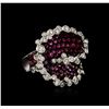 Image 2 : 18KT Two-Tone Gold 3.00ctw Pink Sapphire and Diamond Ring