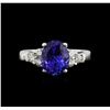 Image 1 : 3.66ct Tanzanite and Diamond Ring - 14KT White Gold