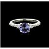 Image 1 : 14KT White Gold 1.37ct Tanzanite and Diamond Ring