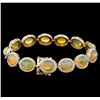 Image 2 : 19.06ctw Opal and Diamond Bracelet - 14KT Yellow Gold