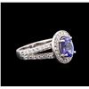 Image 2 : 2.01ct Tanzanite and Diamond Ring - 18KT White Gold