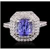 Image 2 : 14KT White Gold 2.00ct Tanzanite and Diamond Ring