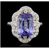Image 1 : 14KT White Gold 5.00ct Tanzanite and Diamond Ring