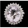 Image 2 : 14KT White Gold 24.09ct Kunzite and Diamond Ring