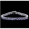 Image 1 : 14.68ctw Tanzanite Bracelet - 14KT White Gold
