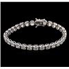 Image 1 : 10.00ctw Diamond Tennis Bracelet - 18KT White Gold