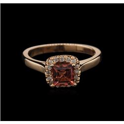 0.78ct Pink Tourmaline and Diamond Ring - 14KT Rose Gold