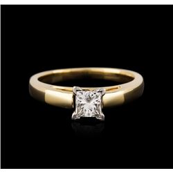 14KT Yellow Gold and Platinum 0.57ct Diamond Solitaire Ring