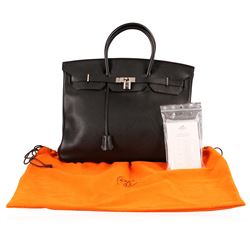 Hermes Black Clemence Birkin Bag