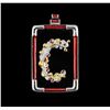 Image 1 : Erte Black Onyx and Swarovski Crystal Letter C Pendant Brooch