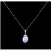 Image 1 : 30.54ct Jade and Diamond Pendant With Chain -  14KT Yellow Gold