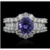 Image 1 : 14KT White Gold 2.52ct Tanzanite and Diamond Ring