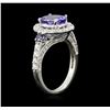 Image 3 : 2.31ct Tanzanite, Sapphire and Diamond Ring - 14KT White Gold