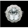 Image 2 : 14KT White Gold 4.83ct Aquamarine and Diamond Ring