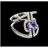 Image 2 : 1.10ct Tanzanite and Diamond Ring - 14KT White Gold