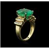 Image 3 : 14KT Yellow Gold GIA Certified 6.19ct Emerald and Diamond Ring