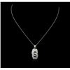 Image 1 : 14KT White Gold 0.83ctw Diamond Pendant With Chain