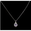 Image 2 : 1.16ct Tanzanite and Diamond Necklace - 14KT White Gold