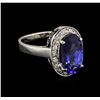 Image 2 : 3.61ct Tanzanite and Diamond Ring - 14KT White Gold