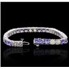 Image 3 : 14KT White Gold 10.50ctw Tanzanite and Diamond Bracelet