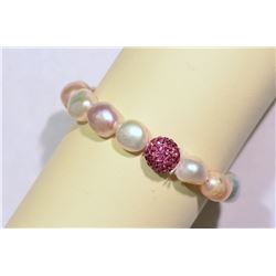 PEARL AND CUBIC CRYSTAL BRACELET