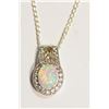 Image 1 : STERLING SILVER OPAL PENDANT NECKLACE