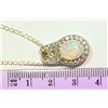 Image 2 : STERLING SILVER OPAL PENDANT NECKLACE
