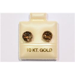 10KT GOLD SMOKEY TOPAZ EARRINGS