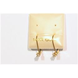 14KT GOLD DIAMOND (0.12CT) LEVERBACK EARRINGS