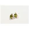Image 1 : STERLING SILVER PERIDOT & DIAMOND EARRINGS